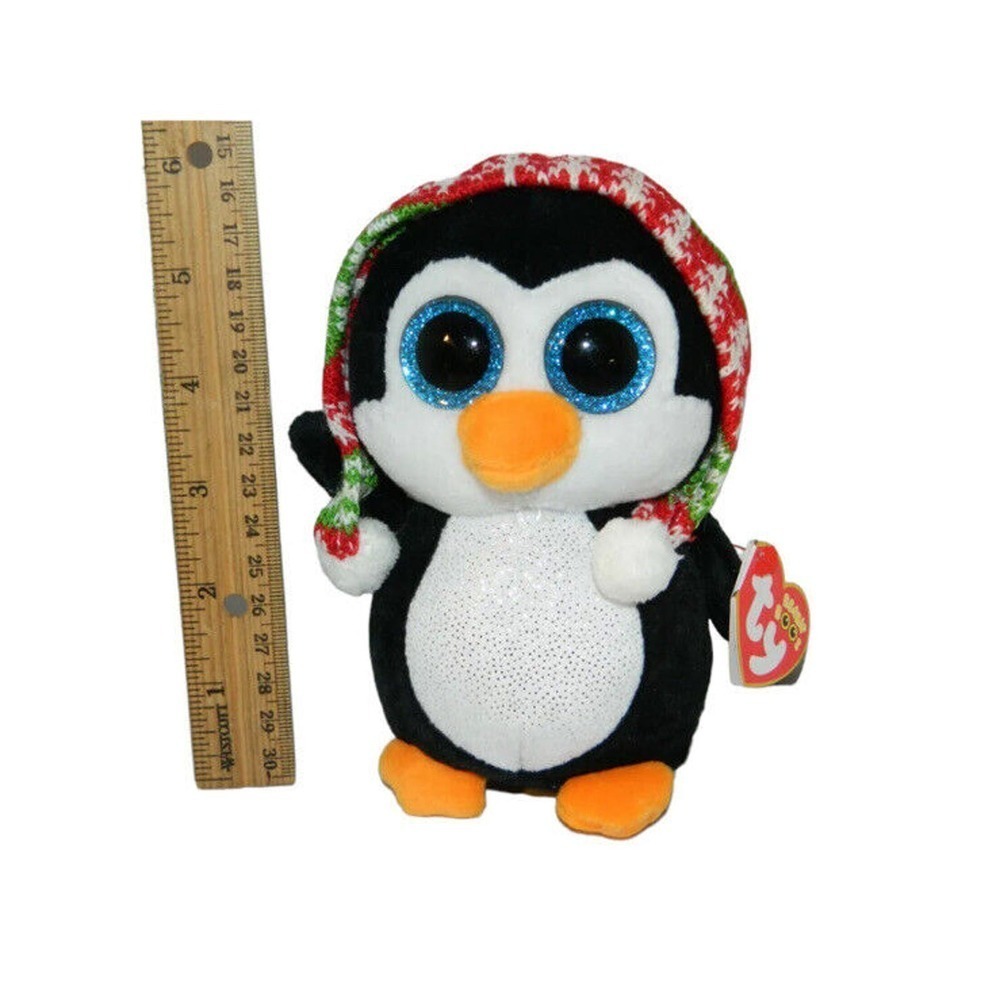 6" NWT TY beanie Boos Boo Penelope Penguin Winter cap big eyes Christmas Gift